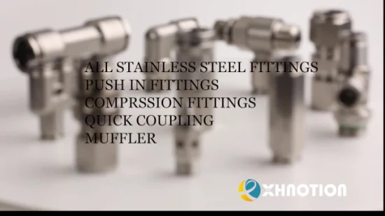 Xhnotion Spingere al connettore Raccordo pneumatico a pressione pneumatica a gomito con manicotto in metallo in acciaio inossidabile